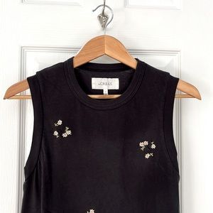 THE GREAT Embroidered Daisy Floral, Black